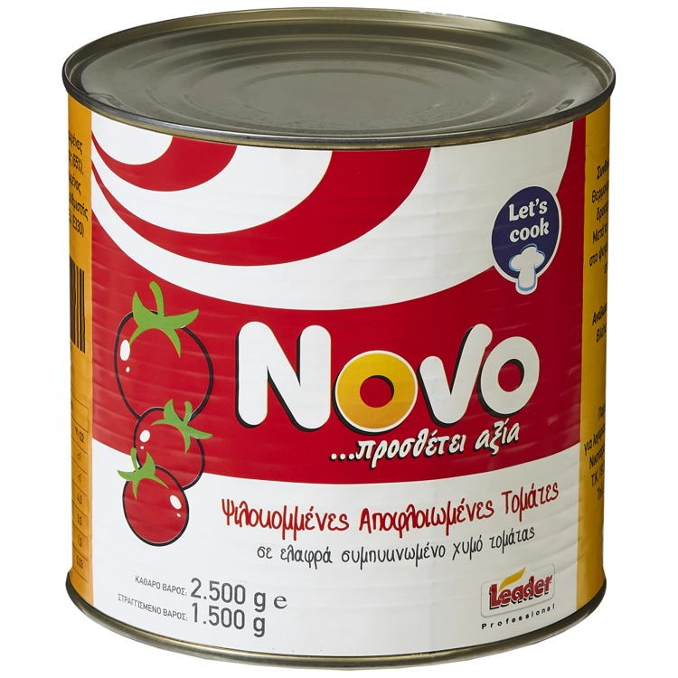 Ψιλοκομμένη Αποφλοιωμένη Τομάτα NOVO 2,5kg